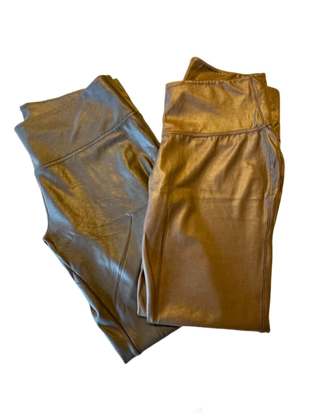 Time and Tru Faux Leather Leggings Size 20 Black & Brown Bundle Mid Rise Edgy
